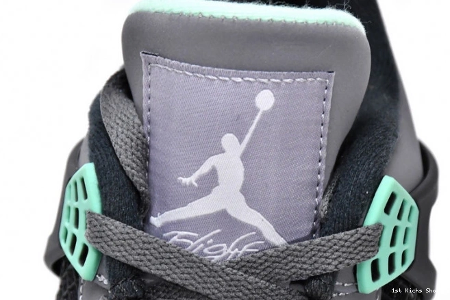 1st Kicks Shoes Glow Air 4 Retro Jordan Green 308497-033 0723